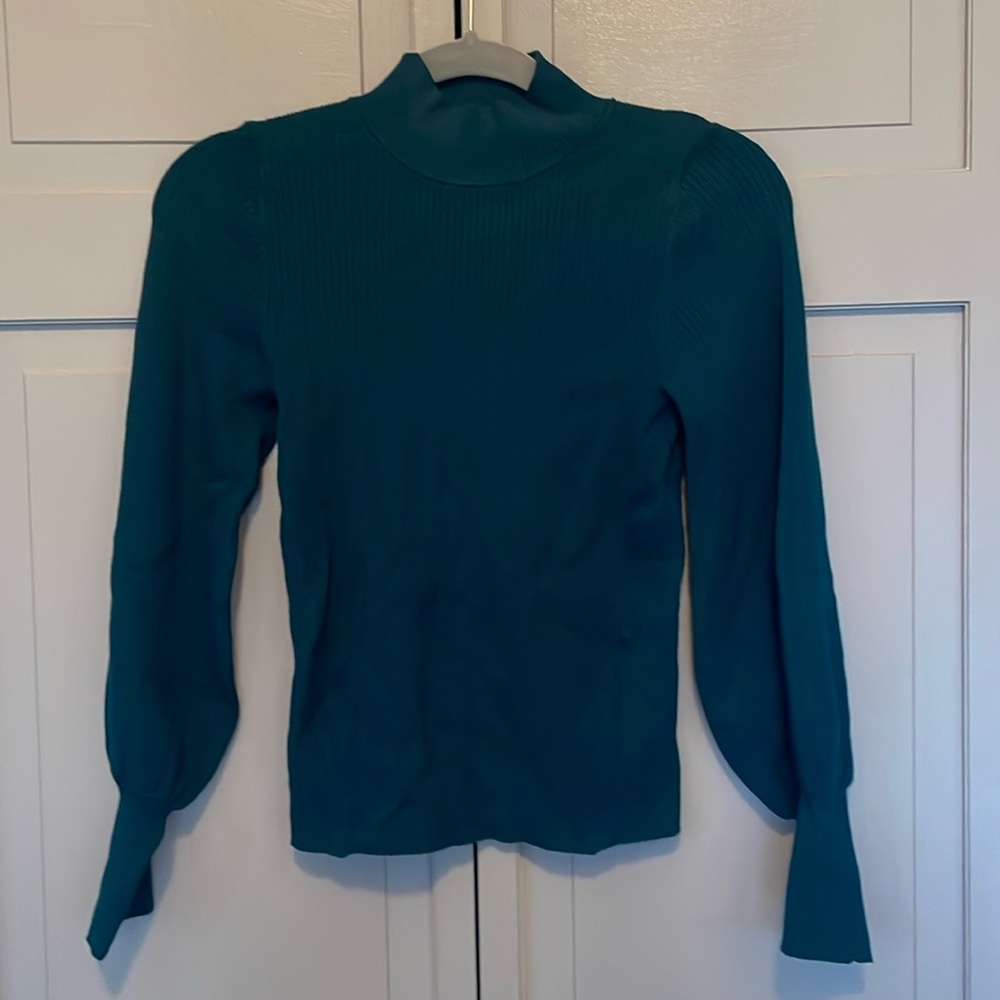 Teal Maeve Mock Neck Sweater